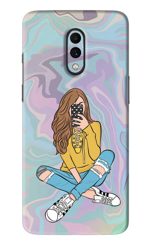 Selfie Girl OnePlus 7 Back Skin Wrap