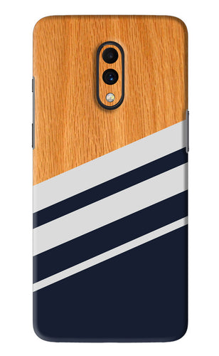 Black And White Wooden OnePlus 7 Back Skin Wrap