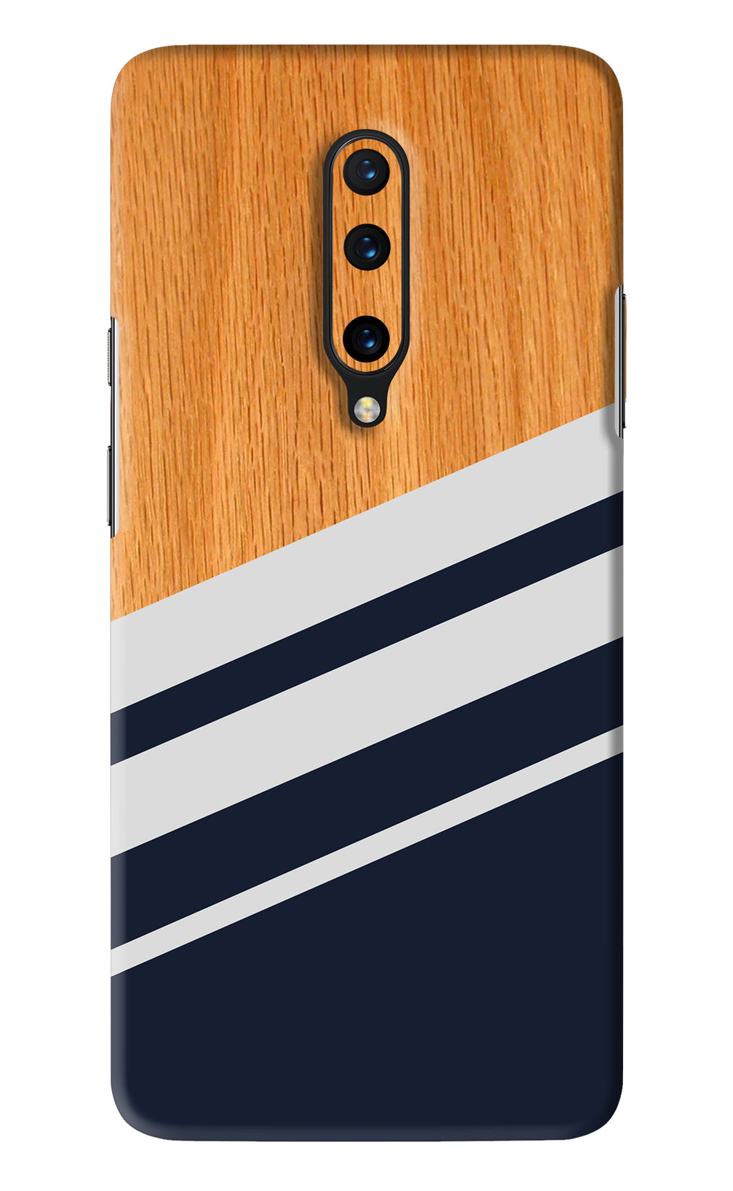 Black And White Wooden OnePlus 7 Pro Back Skin Wrap