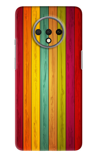 Multicolor Wooden OnePlus 7T Back Skin Wrap