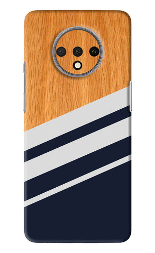 Black And White Wooden OnePlus 7T Back Skin Wrap