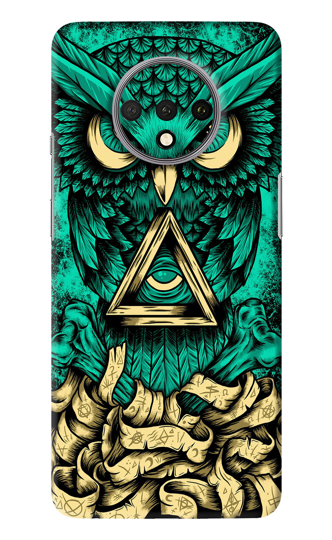 Green Owl OnePlus 7T Back Skin Wrap