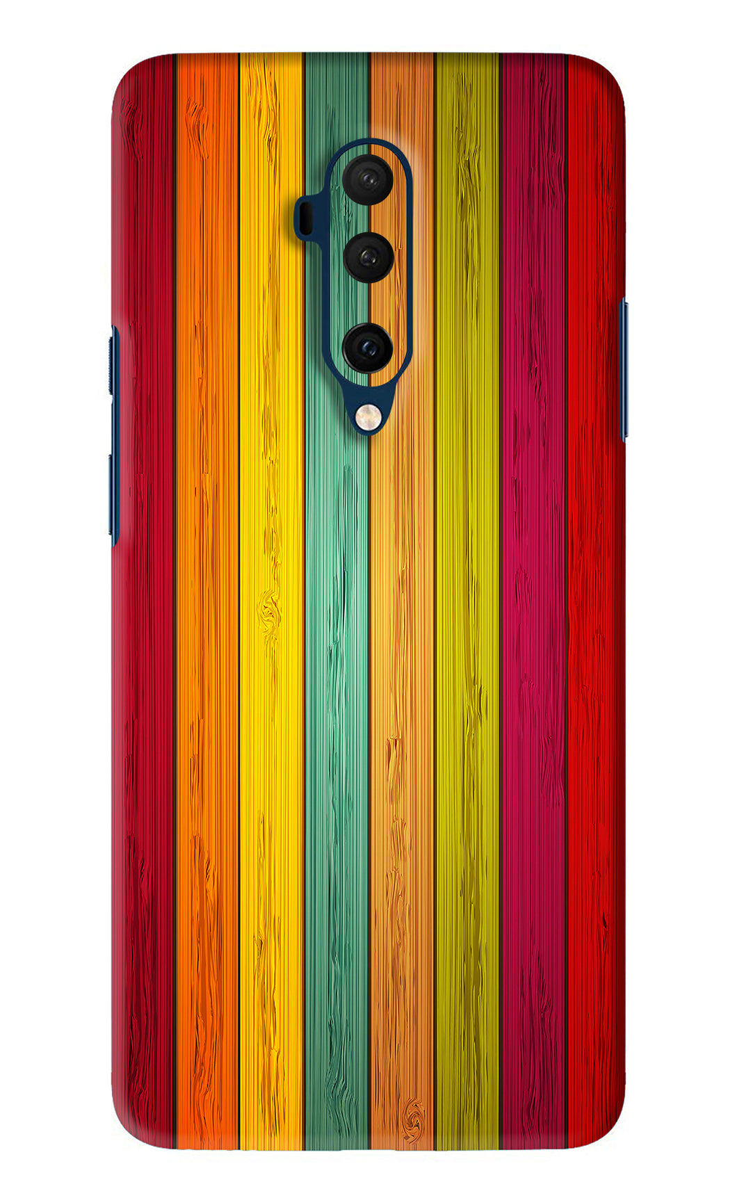 Multicolor Wooden OnePlus 7T Pro Back Skin Wrap