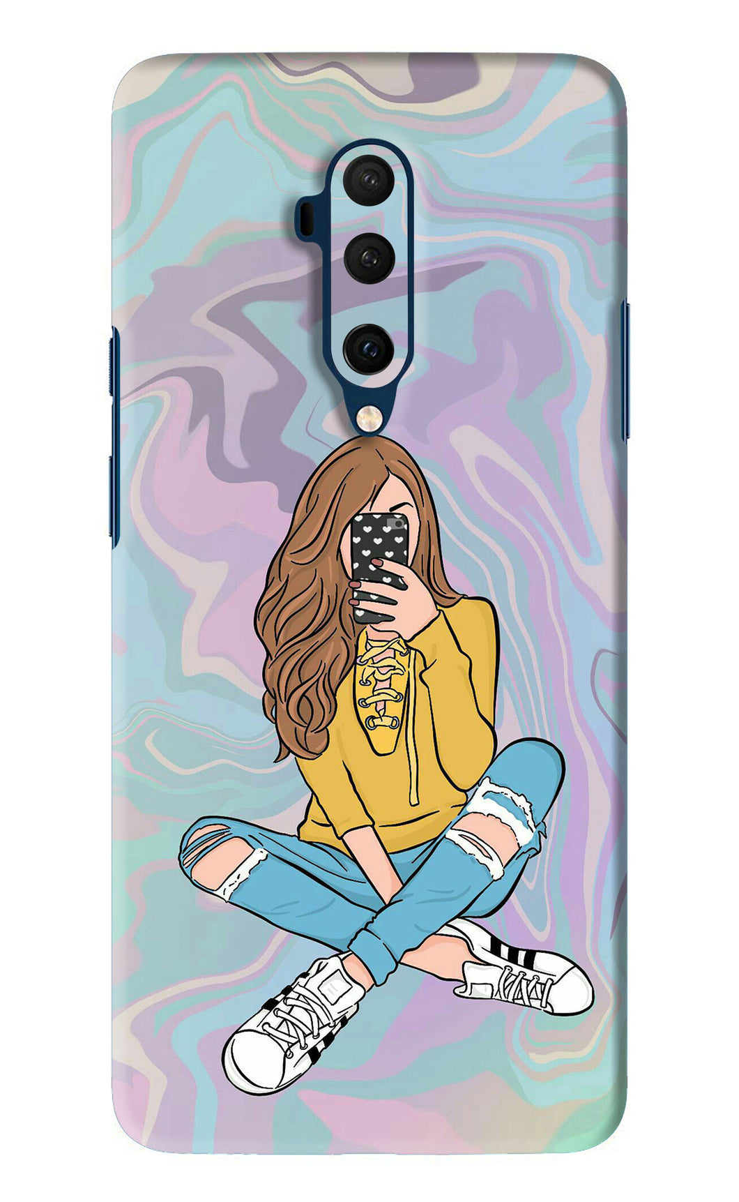Selfie Girl OnePlus 7T Pro Back Skin Wrap