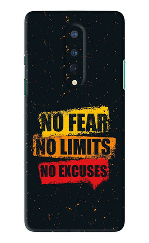 No Fear No Limits No Excuses OnePlus 8 Back Skin Wrap