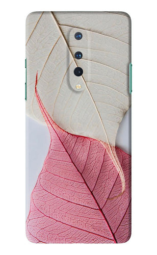 White Pink Leaf OnePlus 8 Back Skin Wrap