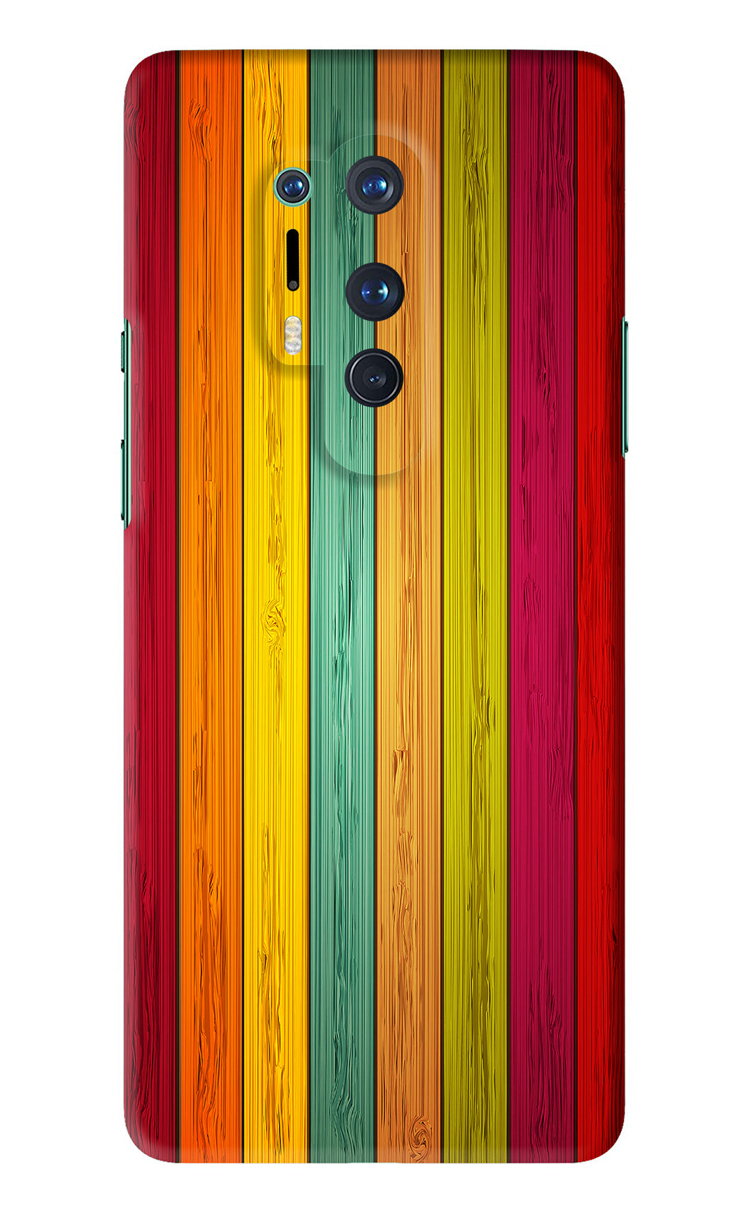 Multicolor Wooden OnePlus 8 Pro Back Skin Wrap