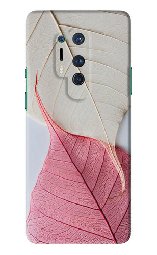 White Pink Leaf OnePlus 8 Pro Back Skin Wrap