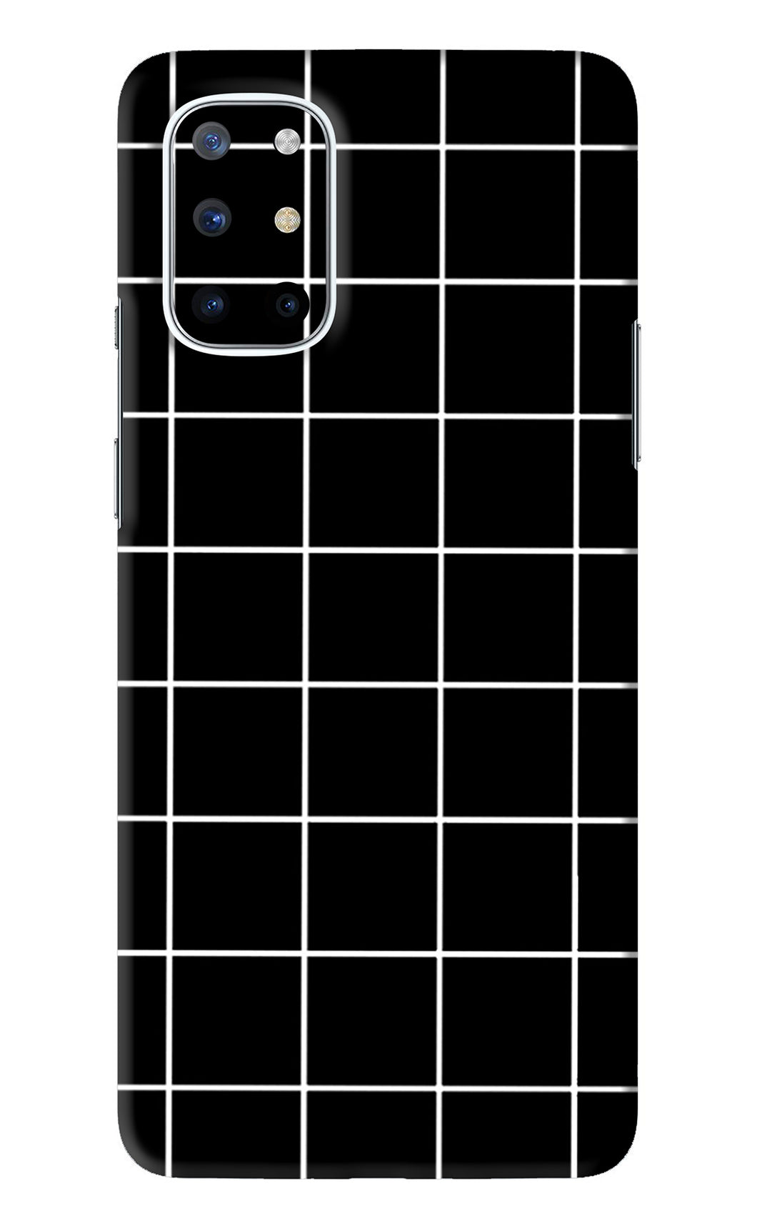 White Grid OnePlus 8T Back Skin Wrap
