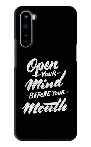 Open Your Mind Before Your Mouth OnePlus Nord Back Skin Wrap