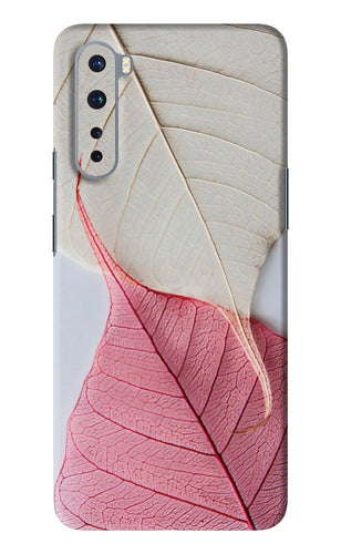 White Pink Leaf OnePlus Nord Back Skin Wrap
