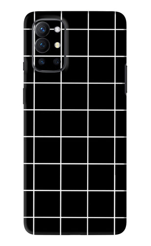 White Grid OnePlus 9R Back Skin Wrap