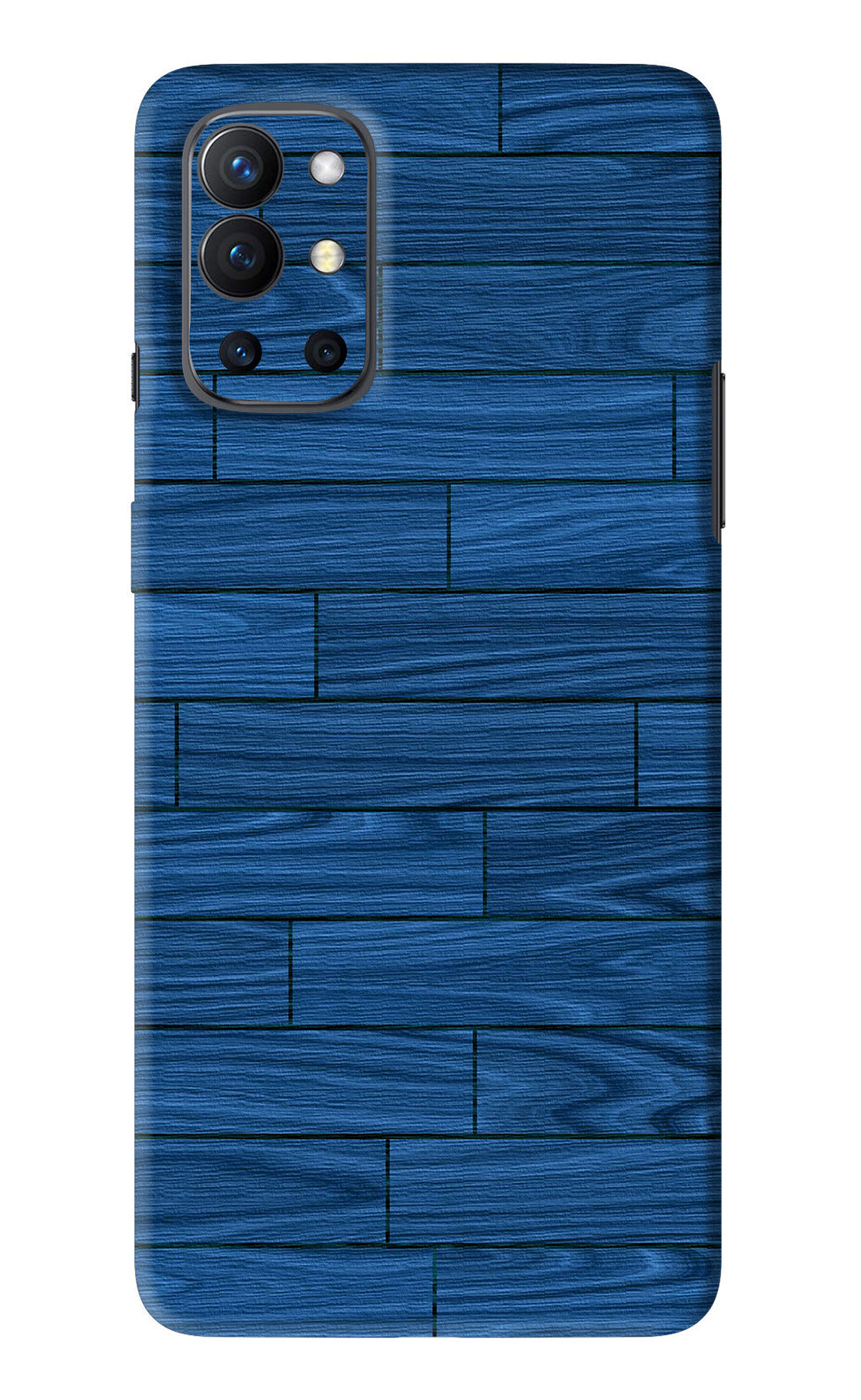 Blue Wooden Texture OnePlus 9R Back Skin Wrap