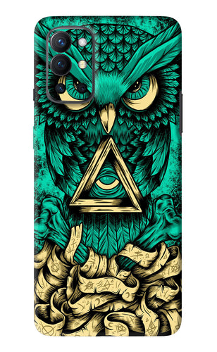 Green Owl OnePlus 9R Back Skin Wrap