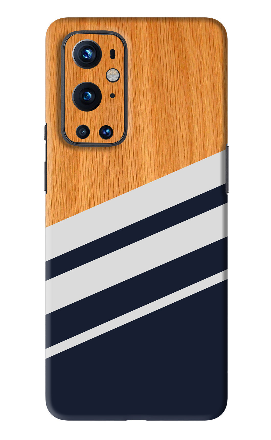 Black And White Wooden OnePlus 9 Pro Back Skin Wrap