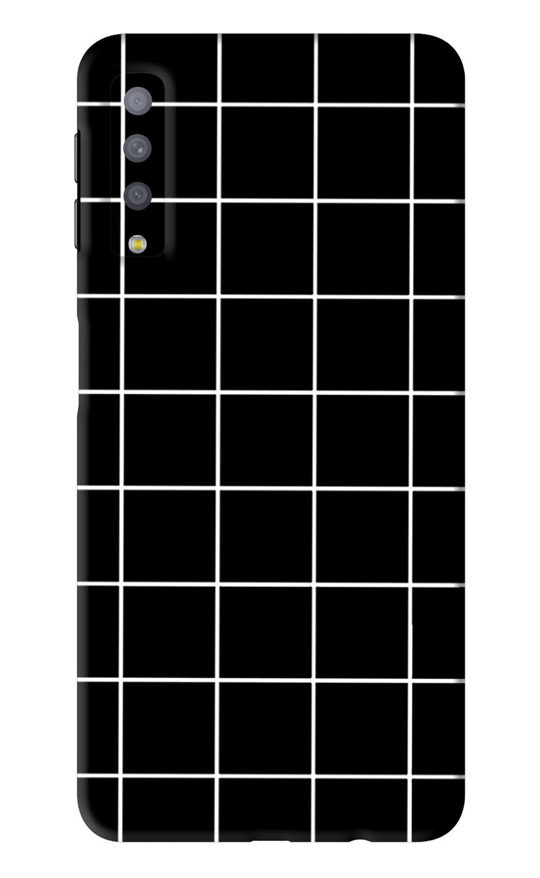 White Grid Samsung Galaxy A7 2018 Back Skin Wrap
