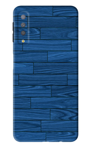 Blue Wooden Texture Samsung Galaxy A7 2018 Back Skin Wrap