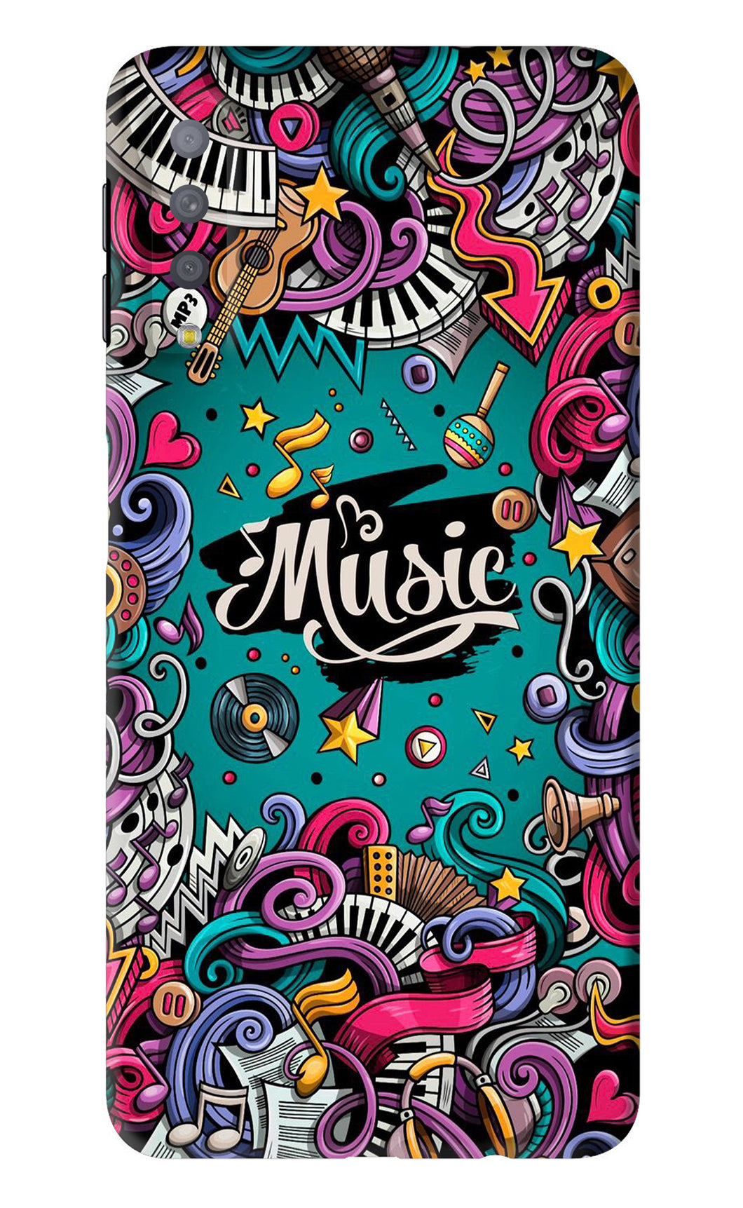 Music Graffiti Samsung Galaxy A7 2018 Back Skin Wrap