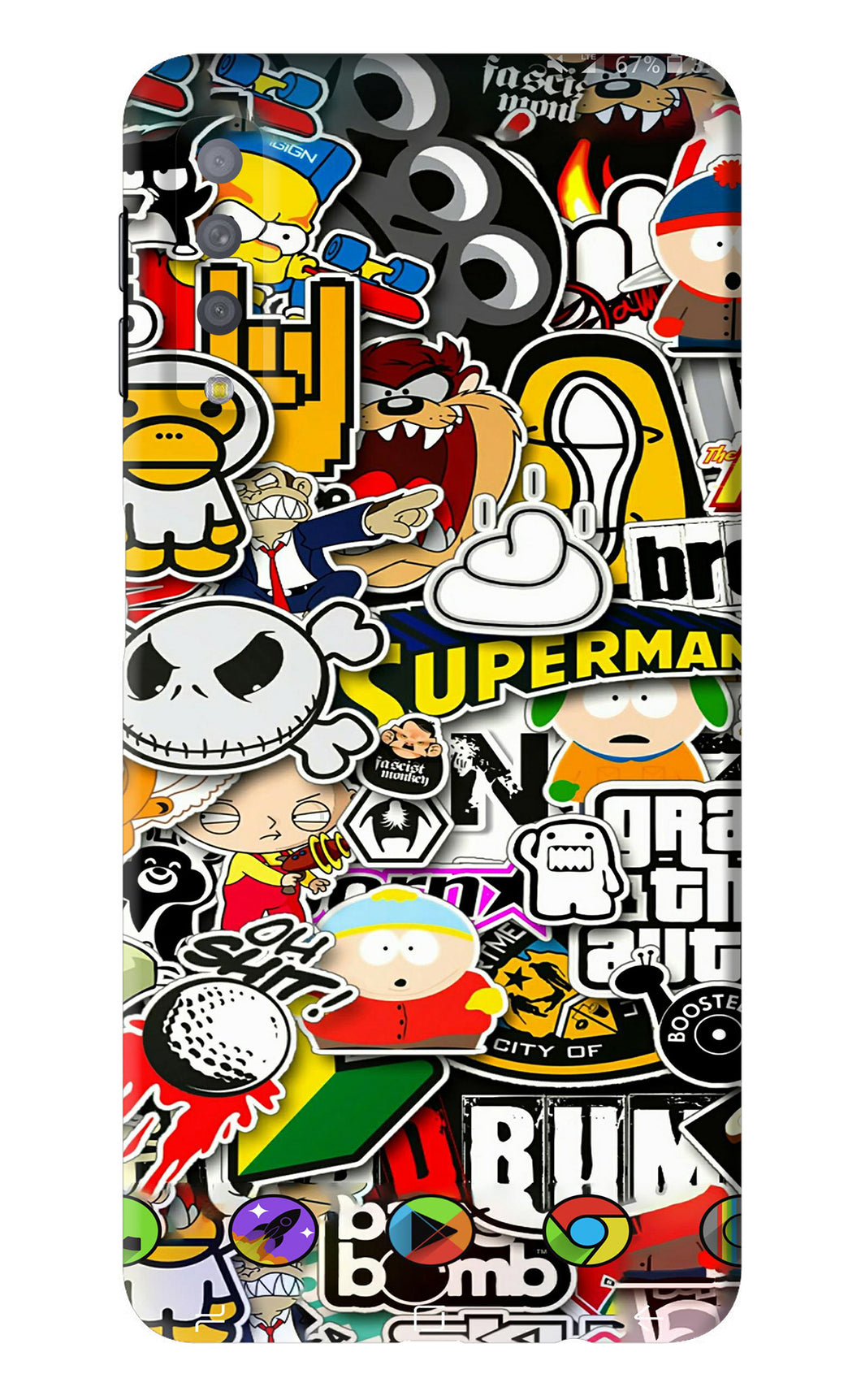 Sticker Bomb Samsung Galaxy A7 2018 Back Skin Wrap