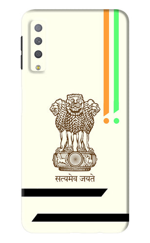 Satyamev Jayate Brown Logo Samsung Galaxy A7 2018 Back Skin Wrap