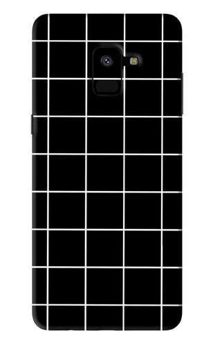 White Grid Samsung Galaxy A8 2018 Back Skin Wrap