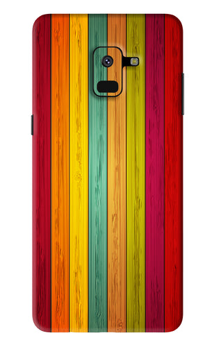 Multicolor Wooden Samsung Galaxy A8 2018 Back Skin Wrap
