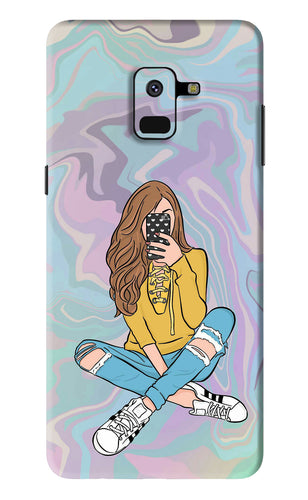 Selfie Girl Samsung Galaxy A8 2018 Back Skin Wrap
