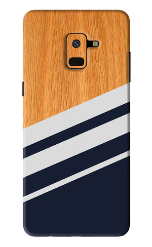 Black And White Wooden Samsung Galaxy A8 2018 Back Skin Wrap
