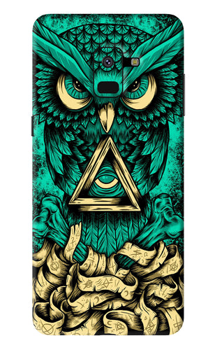 Green Owl Samsung Galaxy A8 2018 Back Skin Wrap