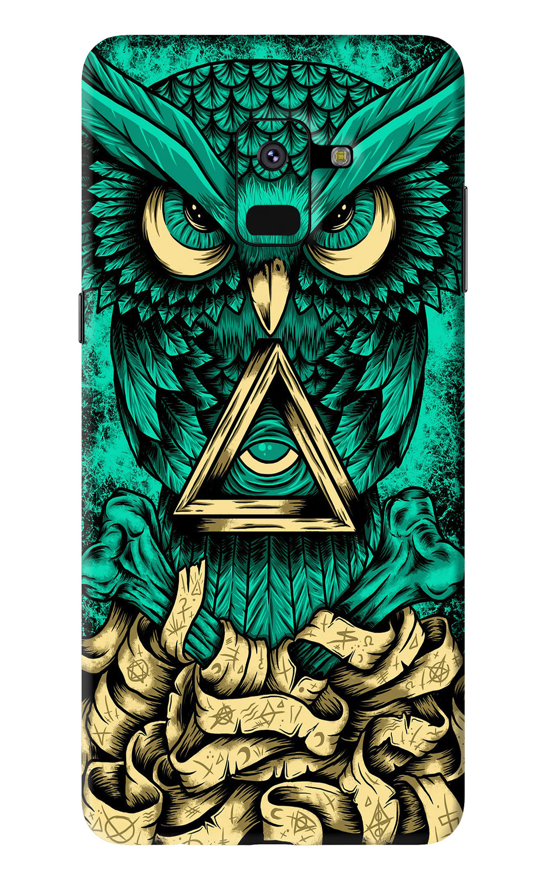 Green Owl Samsung Galaxy A8 2018 Back Skin Wrap