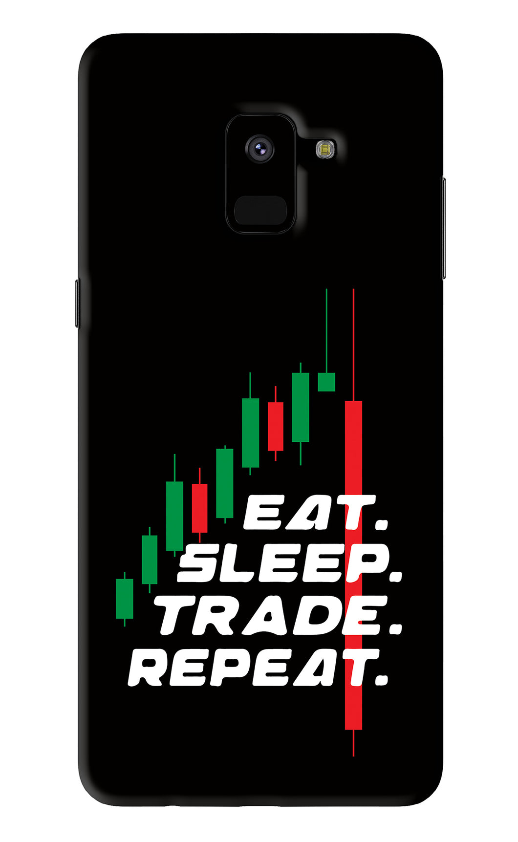 Eat Sleep Trade Repeat Samsung Galaxy A8 2018 Back Skin Wrap