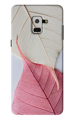 White Pink Leaf Samsung Galaxy A8 2018 Back Skin Wrap