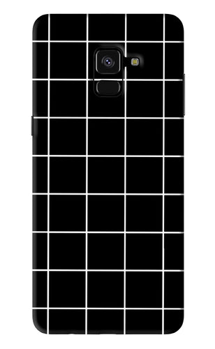White Grid Samsung Galaxy A8 Plus Back Skin Wrap