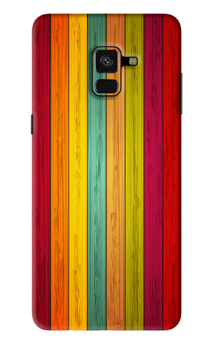 Multicolor Wooden Samsung Galaxy A8 Plus Back Skin Wrap