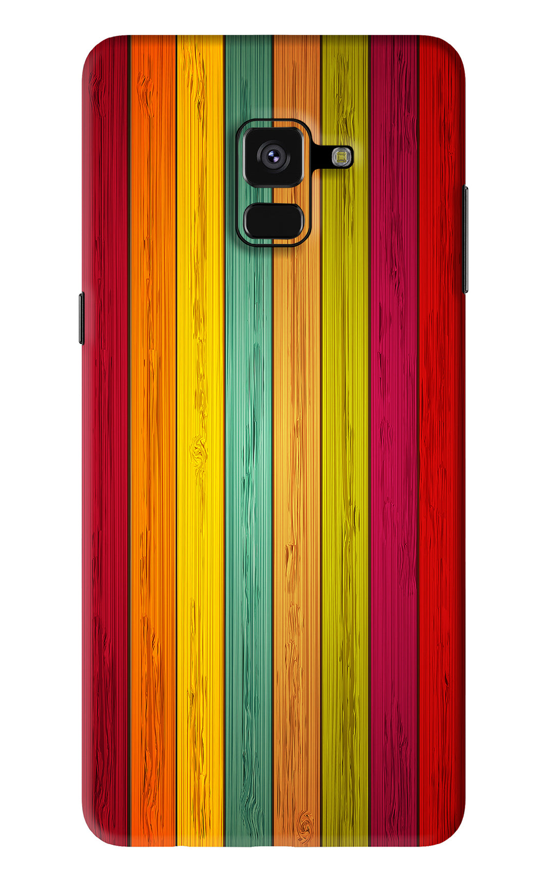 Multicolor Wooden Samsung Galaxy A8 Plus Back Skin Wrap