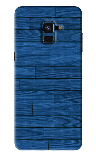Blue Wooden Texture Samsung Galaxy A8 Plus Back Skin Wrap