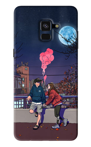 Chilling Couple Samsung Galaxy A8 Plus Back Skin Wrap