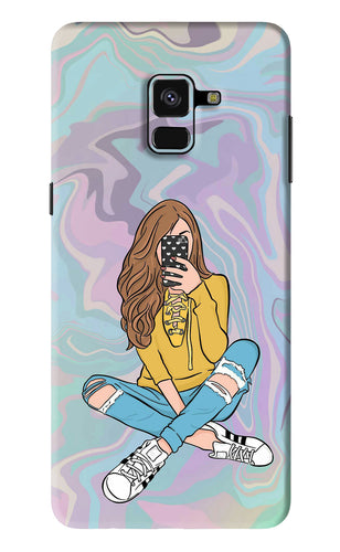 Selfie Girl Samsung Galaxy A8 Plus Back Skin Wrap