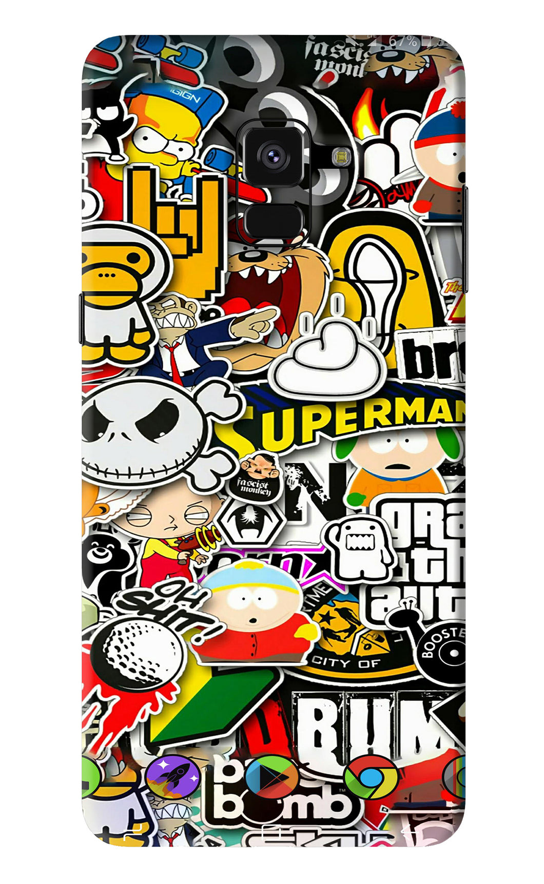 Sticker Bomb Samsung Galaxy A8 Plus Back Skin Wrap