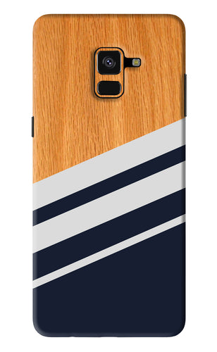 Black And White Wooden Samsung Galaxy A8 Plus Back Skin Wrap