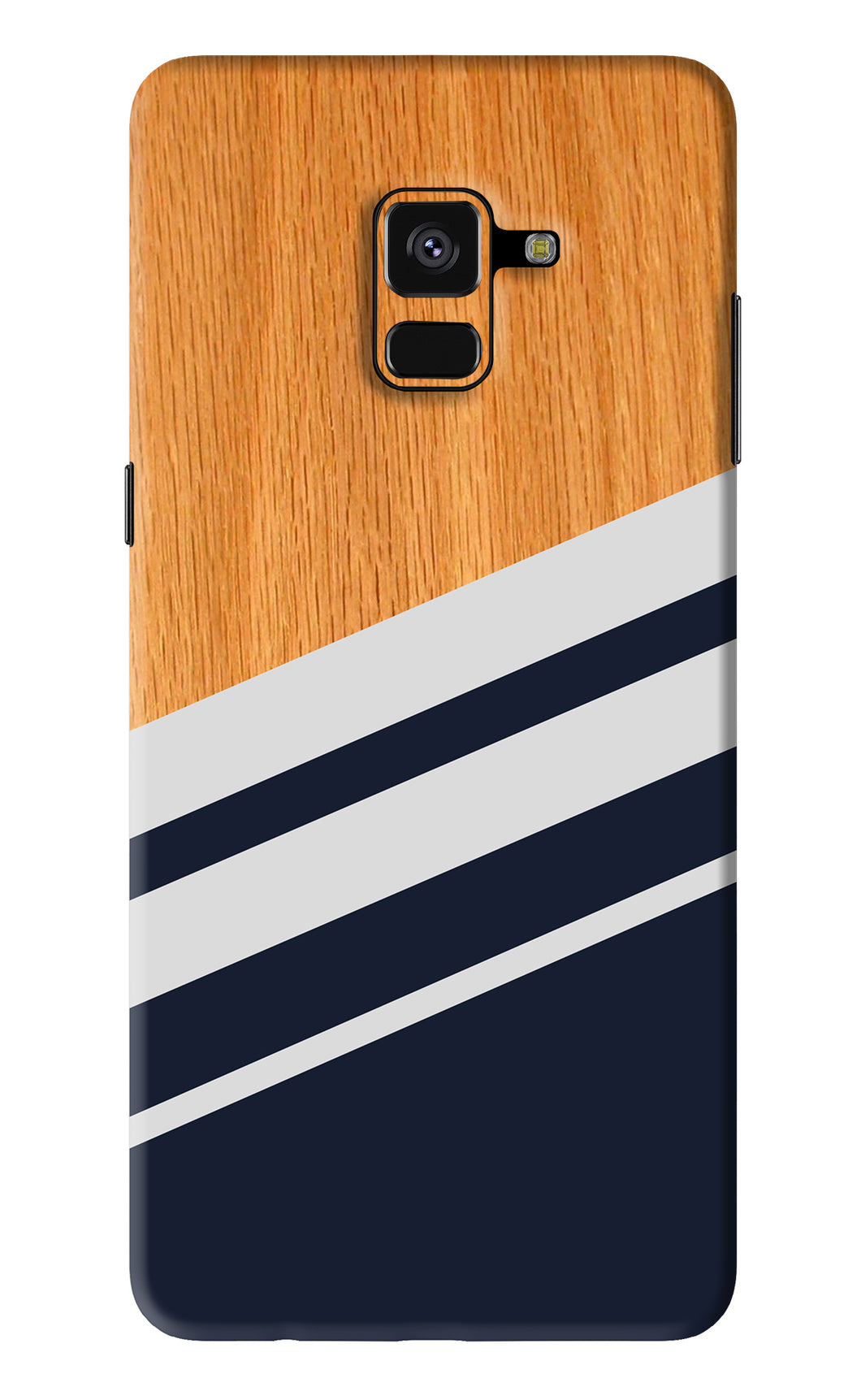 Black And White Wooden Samsung Galaxy A8 Plus Back Skin Wrap