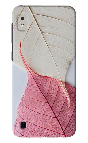 White Pink Leaf Samsung Galaxy A10 Back Skin Wrap