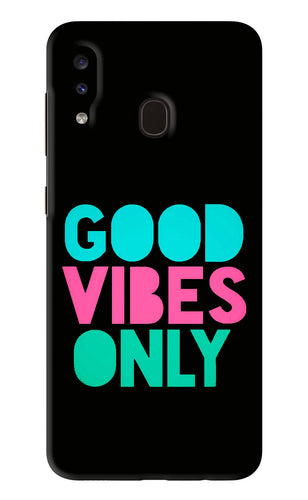 Quote Good Vibes Only Samsung Galaxy A20 Back Skin Wrap