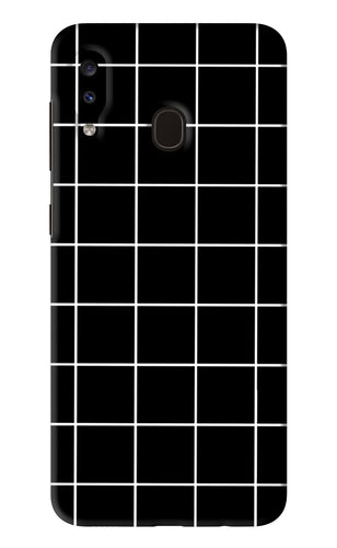 White Grid Samsung Galaxy A20 Back Skin Wrap