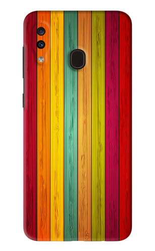 Multicolor Wooden Samsung Galaxy A20 Back Skin Wrap