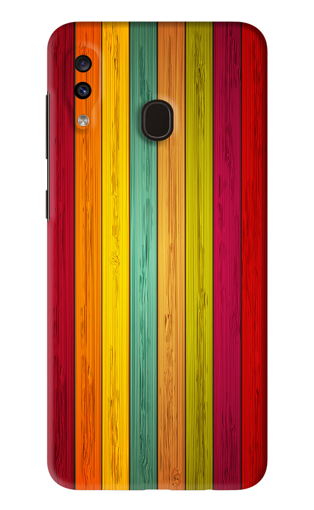 Multicolor Wooden Samsung Galaxy A20 Back Skin Wrap