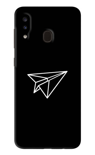 Paper Plane White Samsung Galaxy A20 Back Skin Wrap