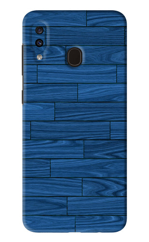 Blue Wooden Texture Samsung Galaxy A20 Back Skin Wrap
