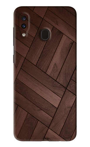 Wooden Texture Design Samsung Galaxy A20 Back Skin Wrap