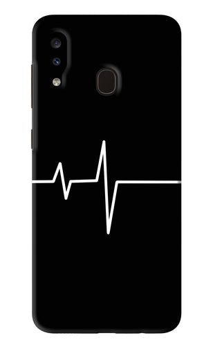 Heart Beats Samsung Galaxy A20 Back Skin Wrap
